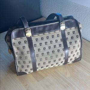 Vintage Pierre Cardin Black and Tan Shoulder Purse